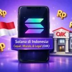 Infografis cara kerja Solana Blockchain di ekosistem crypto Indonesia tahun 2026.