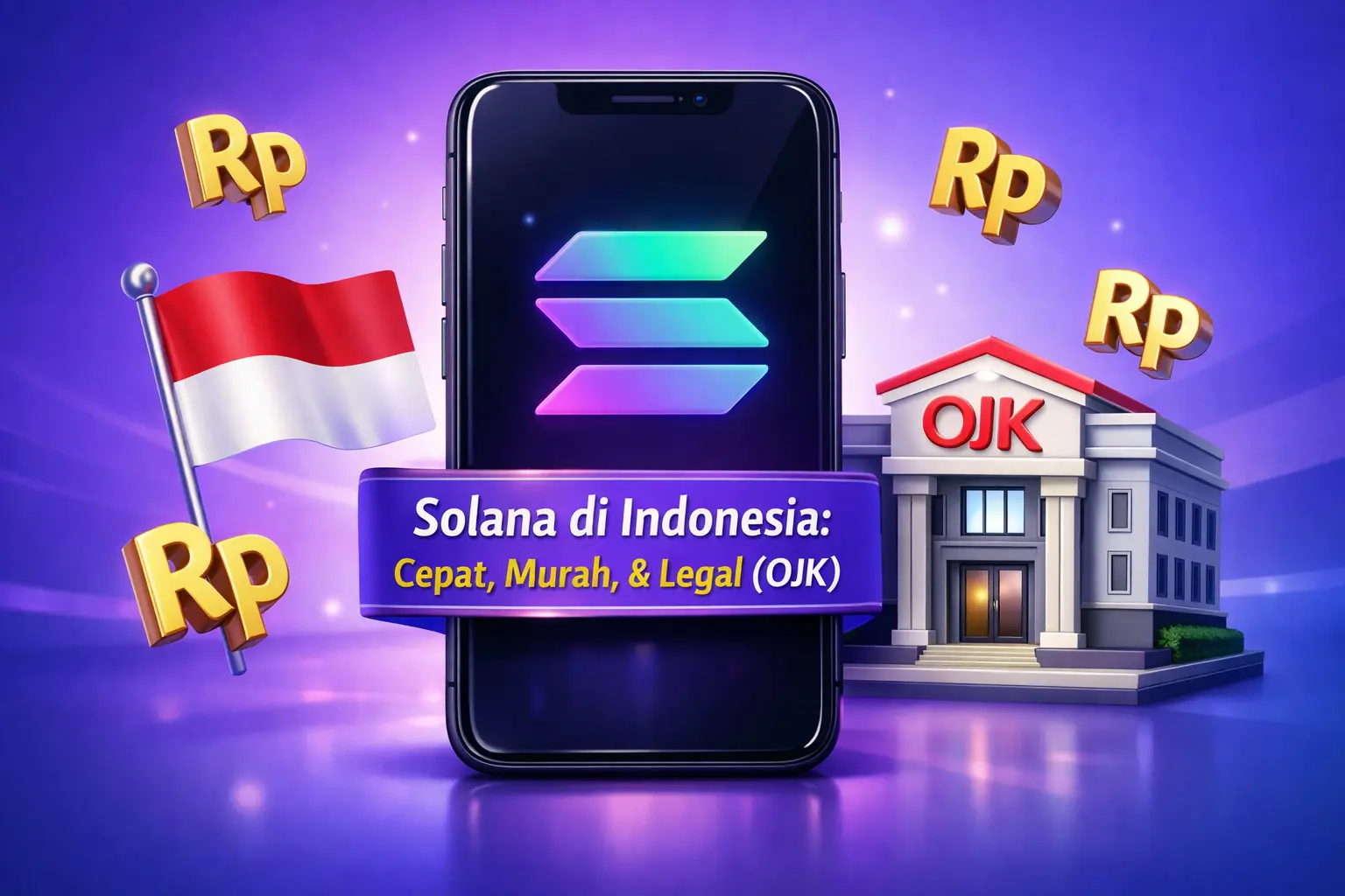 Infografis cara kerja Solana Blockchain di ekosistem crypto Indonesia tahun 2026.